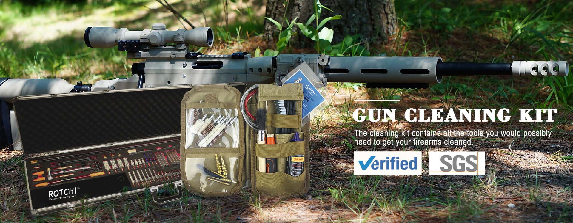 Kit de limpeza de arma de caixa de alumínio de luxo tudo em um