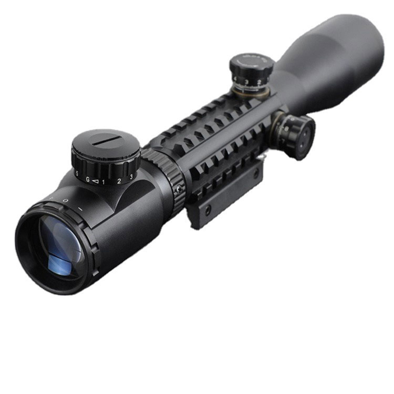 3-9x40 iluminar verde vermelho ponto caça óptica vista tiro tático riflescope airsoft escopo com montagens gratuitas de 11mm ou 20mm