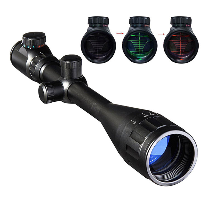 6-24x50 ajustável rifle scope retículo vermelho verde ponto caça escopos tático riflescopes caça rifle escopo