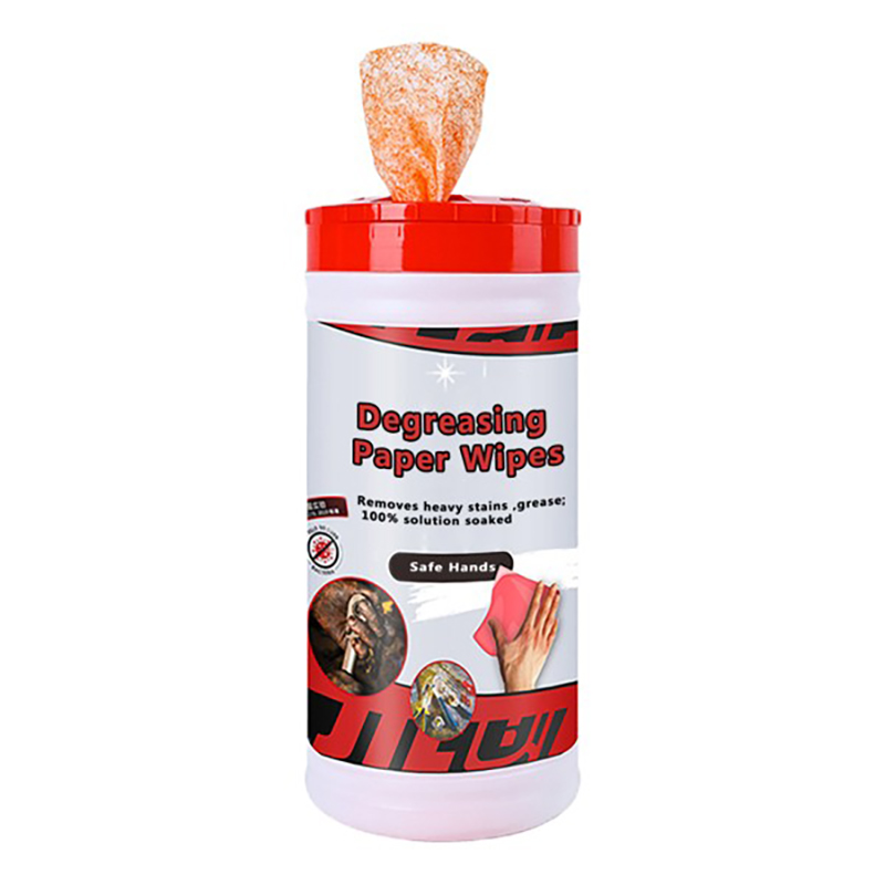 Toalhetes de limpeza desengordurantes para remover manchas de óleo das mãos ou mesas