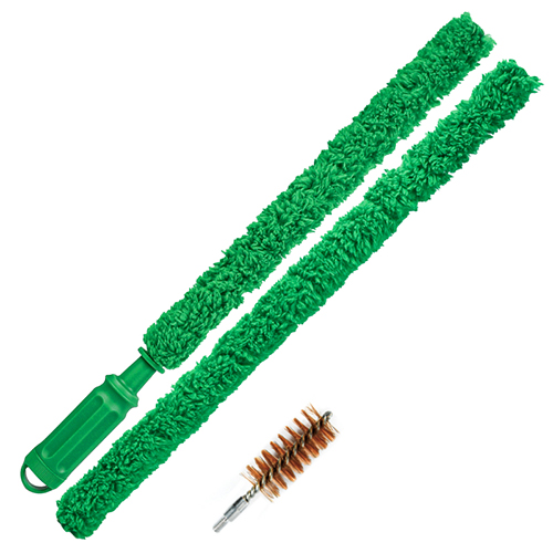 Limpeza de espingarda de fibra flocada (sintética) com cabo confortável. 12/16Ga ou 20Ga. Pacote de 2 unidades, comprimento de trabalho de 930 mm.