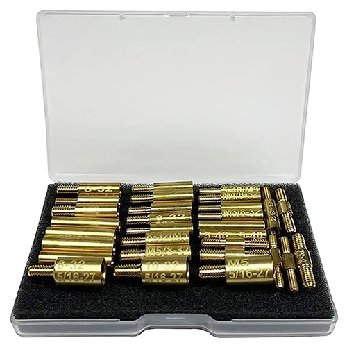Adaptadores de montagem de haste de limpeza de arma 30 peças pacote 5-40 8-32 10-32 5/16-27 m3 m4 m5 roscas em conector de haste macho e fêmea