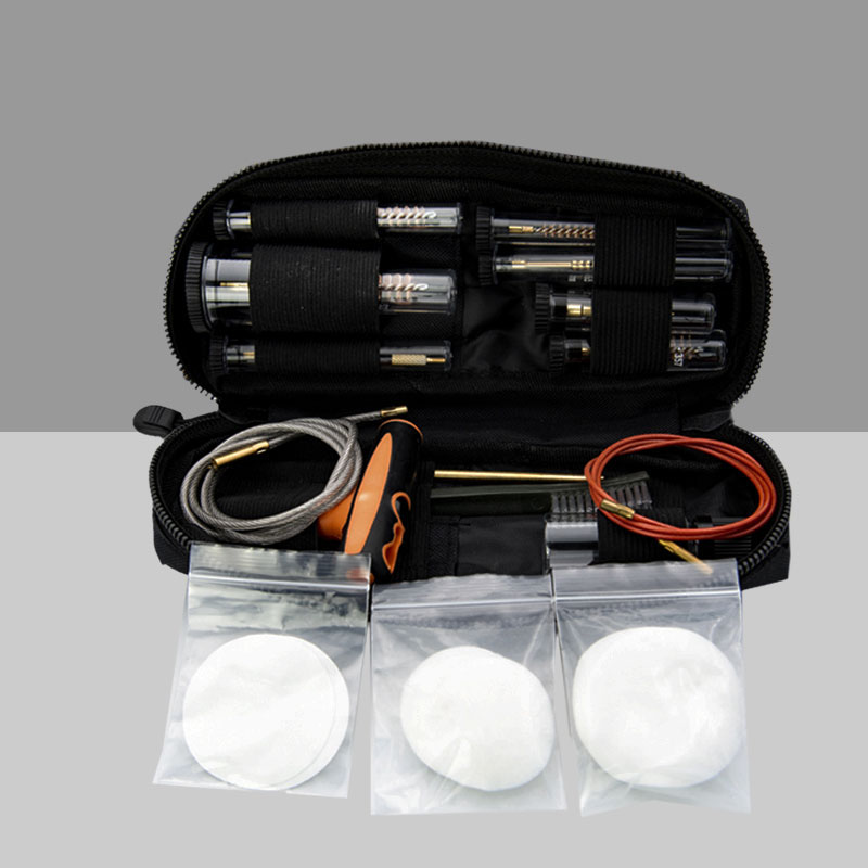 Kit de limpeza de armas do sistema Molle para rifles .177cal. e 0,223cal. com 2 cabos flexíveis