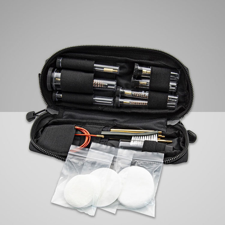 Kit de limpeza de armas do sistema Molle para rifles .177cal. e 0,223cal. com 5 hastes de limpeza e 1 cabo flexível