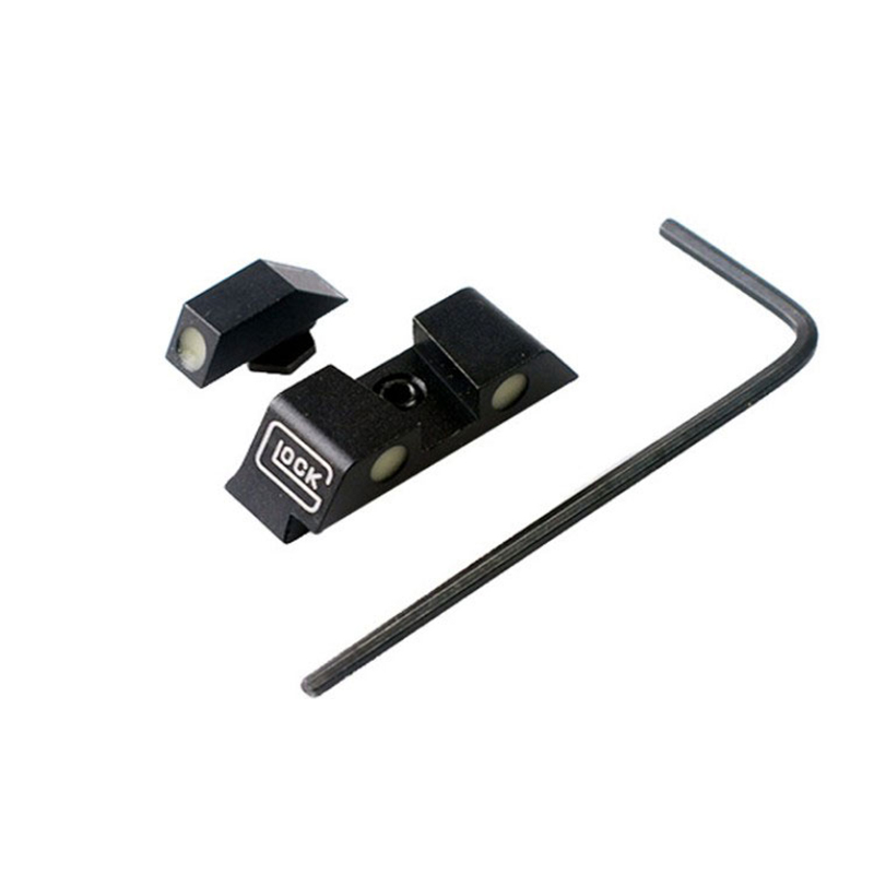 Pistola de caça tática que brilha no escuro, visão noturna, ponto verde, conjunto de visão frontal e traseira, glock 17 19, glock, visão noturna