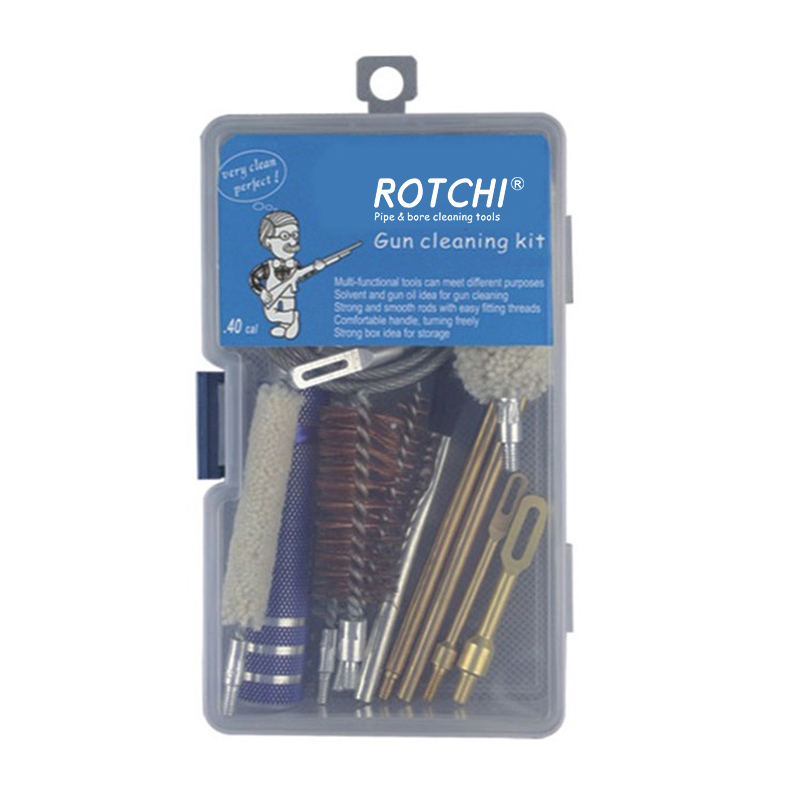 Kit de limpeza de armas universal em caixa de plástico embalada