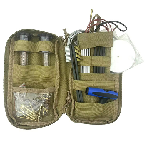 Kit universal de limpeza de armas, bolsa tática, furo e escovas de câmara, hastes inoxidáveis