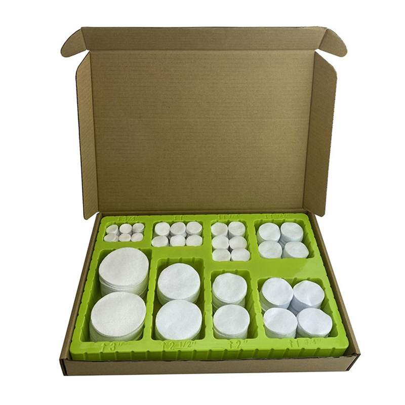 Caixa de bolha de remendos de limpeza de arma quadrada de pano de algodão branco universal